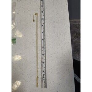 gorjana Nia Bar Necklace 1 1/8" pendant 17" chain 18K Goldplated GG